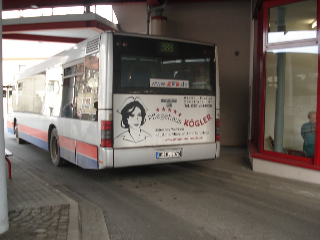 Ein MAN-Stadtbus der RVD noch mit alter Kgler Werbung 
Dippoldiswalde, 9.2.09
