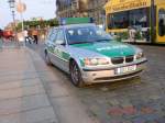 Ein neuer Polizeiwagen stand beim Tatra Abschied in Dresden