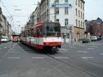 Eine Doppeltraktion aus Stadtbahnwagen B der KVB ist am 14.06.2004 auf der Luxemburger Strae in Kln unterwegs.