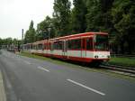 strasenbahnen-und-stadtbahnen/106889/eine-doppeltraktion-aus-stadtbahnwagen-b-der Eine Doppeltraktion aus Stadtbahnwagen B der KVB ist am 14.06.2004 auf dem Ubierring in Kln unterwegs.