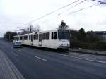 Ein Stadtbahnwagen B der Dormunder Stadtwerke ist am 19.12.2008 an der Marsbruchstrae in Aplerbeck unterwegs.
