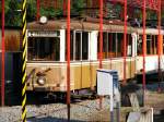 Strasenbahn - Stadtbahn/108716/ein-zweiachsiger-aufbautriebwagen-der-dortmunder-strassenbahn Ein zweiachsiger Aufbautriebwagen der Dortmunder Straenbahn steht am 04.07.2010 in einem Verkehrsmuseum am 'Mooskamp' in Dortmund-Nette.