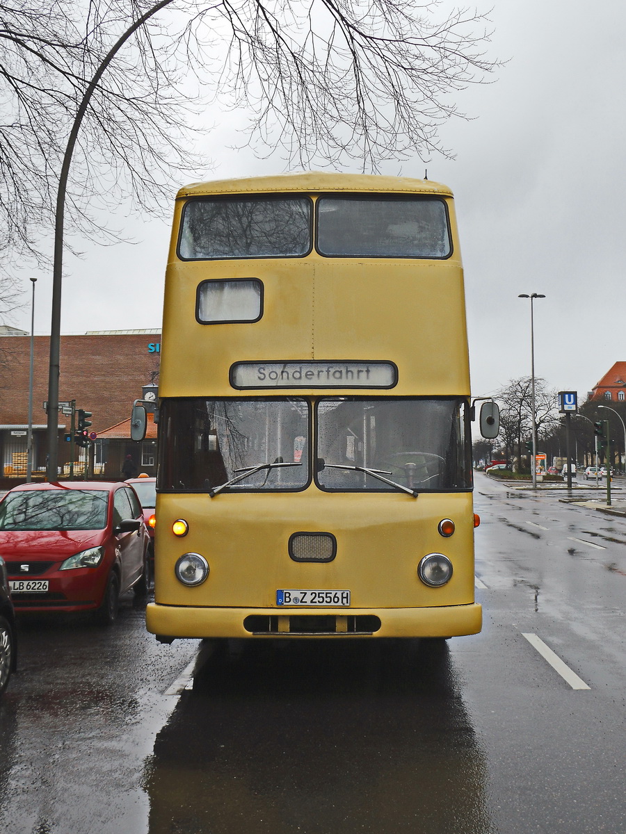 Der ehemalige BVG Bus der Firma B�ssing am 26. Januar 2019 in Berlin.