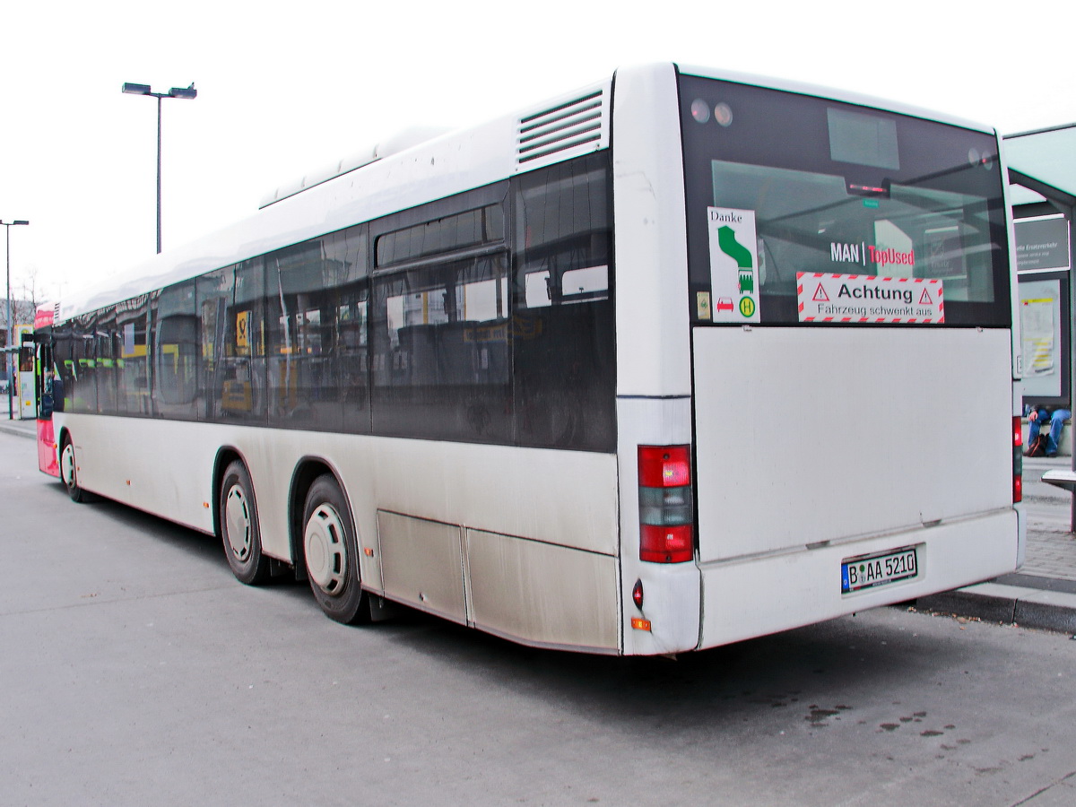 Heckansicht im Schienenersatzverkehr am 30. M�rz 2018 am Bahnhof Berlin S�dkreuz. MAN Lion´s City von Der Tempelhofer aus Berlin.