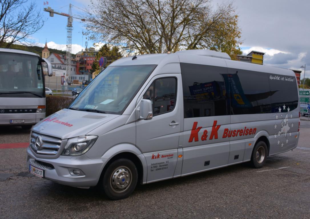 Mercedes Sprinter von K & K Busreisen aus �sterreich 10/2017 in Krems.