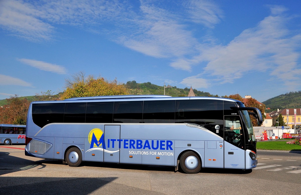 Setra 515 HD von Mitterbauer Reisen aus Nieder�sterreich am 20.9.2014 in Krems.