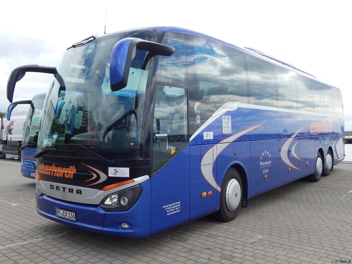 Setra 516 HD von Eberhardt aus Deutschland im Stadthafen Sassnitz.