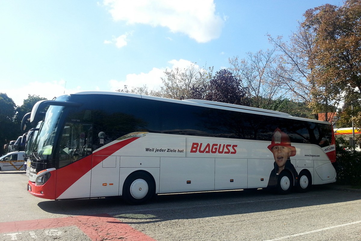 Setra 517 HD von Blagus aus �sterreich am 28.August 2014 in Krems gesehen.