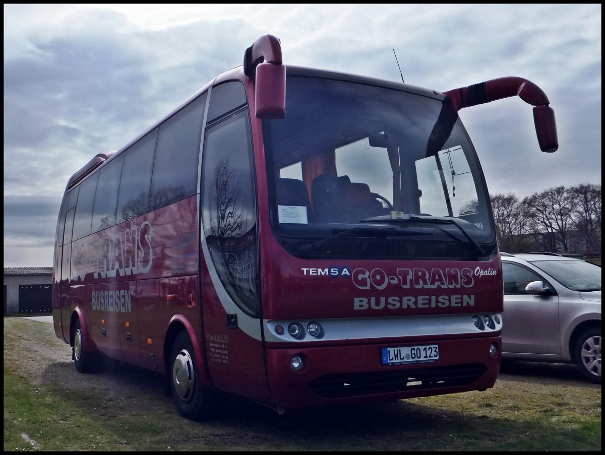 Temsa Opalin von Go-Trans Busreisen aus Deutschland in Sassnitz.