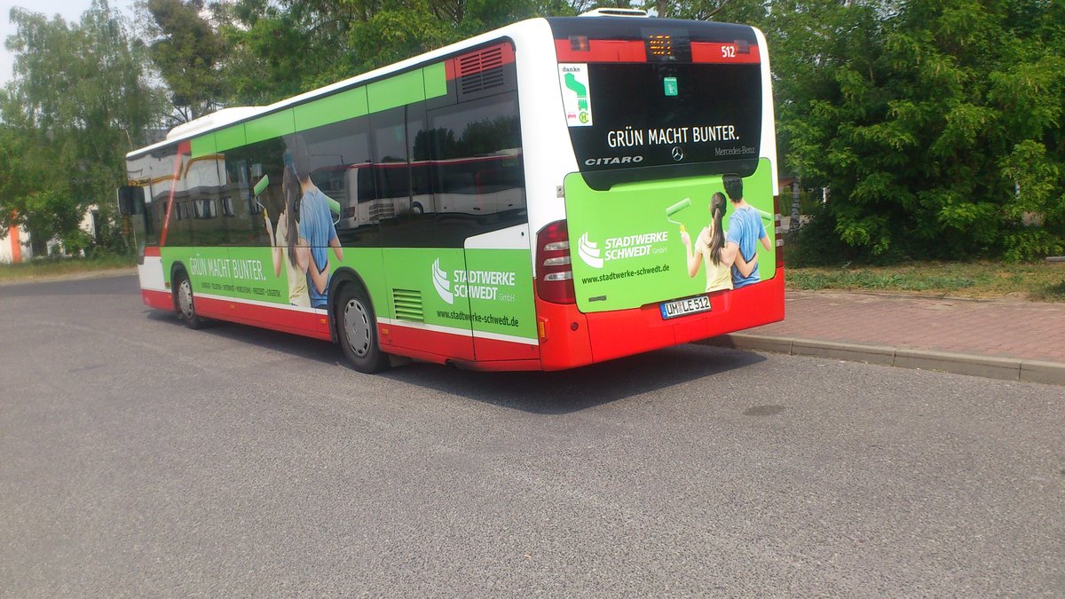 ....und auch dieser Citaro O 530 Facelift mit der eigen Werbung f�r die Stadtwerke Schwedt 