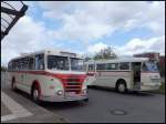 IFA H6B und Ikarus 66 der Rostocker Stra�enbahn AG in Rostock.