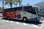 MAN Irizar als Werbetr�ger f�r  PIRATES  wartet am Airport Palma /Mallorca im Juni 2016 