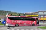 MERCEDES BENZ TRAVEGO von SCHLAGER Reisen bei der Durchfahrt in Krems im September 2013 gesehen.