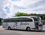 Mercedes Travego von Garber Reisen aus �sterreich im Juni 2015 in Krems gesehen.