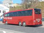 Mercedes Travego von Felix-Reisen aus Deutschland im Stadthafen Sassnitz.