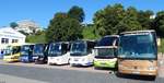 Scania Irizar von CentrumTurist und Setra 416 GT-HD von Ulmer und Mercedes Tourismo von Hauser und  VDL Futura von Eurobus und Twerenbold und Neoplan Starliner von Sommer AG und Mercedes Tourismo von