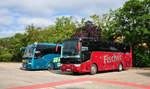 Van Hool TX11 alicron von Fischer Reisen aus der BRD in Krems gesehen.
