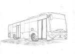 Eine von mir angefertigte Freihand-Bleistiftzeichnug des Neuen Citaro C2.
