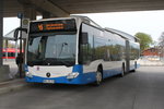 Mercedes Citaro III der Rostocker Stra�enbahn AG stand am 30.04.2016 im Haltepunkt Rostock-L�tten Klein.