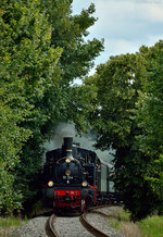 Am 17.07.2016 war 91 134 und 112 703 zwischen Greifswald und Ladebow unterwegs. Hier rollt die 91 134 des Technikmuseum Schwerin Richtung Greifswald.