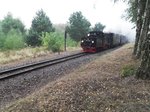 99 4652 am 01.10.2016 mit ihrem Zug zwischen Hettstedt Eduardschacht und Hettstedt Kupferkammerh�tte.