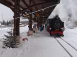 99 1772-5 der Fichtelbergbahn steht am 04.01.15 in Cranzahl.