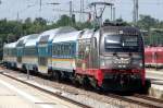 Einfahrt eines ALEX-Zuges nach M�nchen Hbf in den Bahnhof von Landshut.