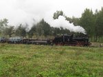 Lok 20 am 01.10.2016 mit ihrem Zug bei der Ausfahrt aus Hettstedt Kupferkammerh�tte.