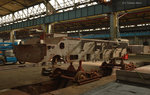 Der Rahmen der Rügener 99 4802 in der Richthalle des DLW Meiningen am 02.04.2016