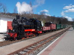 Der Fotosonderzug beim Halt,am 22.April 2016,in Binz.