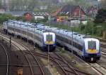 Abgestellte NOB Wendez�ge in Westerland(Sylt).