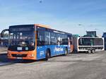 MAN Lion's City LE � der MVVG mit Anh�nger in R�bel.