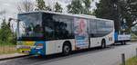 Setra S 415 LEBusiness von der VVR, mit Fahrradtransortanh�nger, unterwegs auf R�gen
